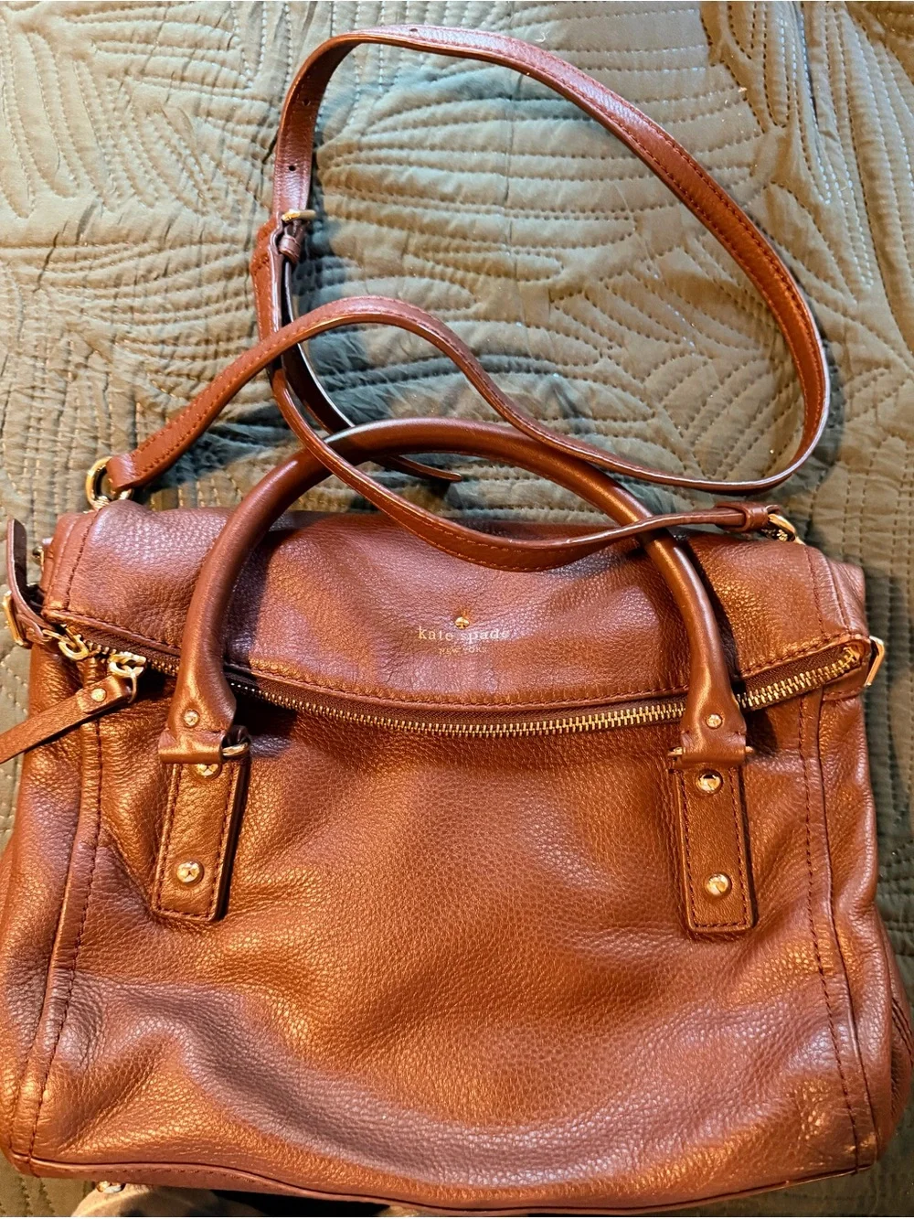 Kate Spade cobble hill small Leslie Brown Leather Satchel Shoulder Bag